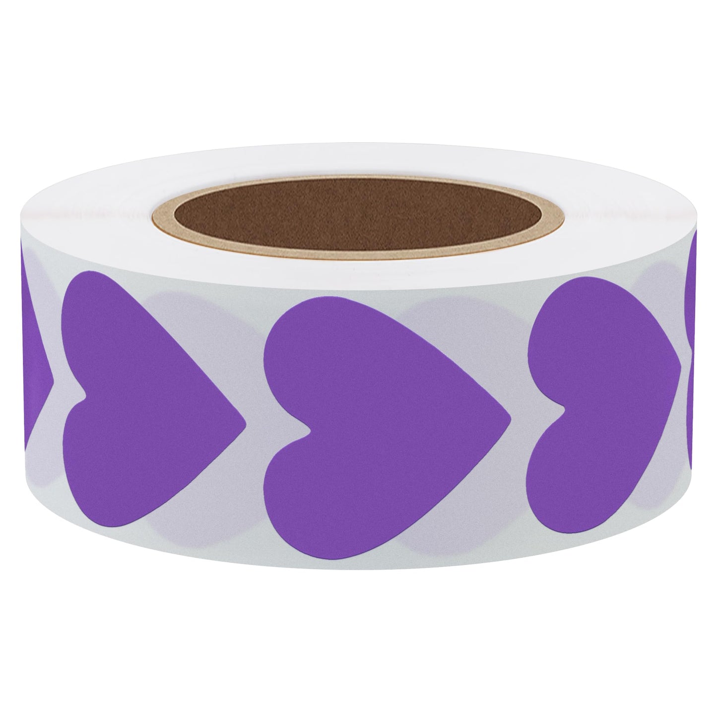 Hybsk 1000pcs Purple Heart Stickers 30mm Love Labels for Crafting Scrapbooking (Purple)