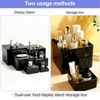 Saim Acrylic Buffet Risers Display Stands 3" To 8" Square, 6pcs Black