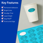 Avery® Printable Oval Labels, Sure Feed® Technology, 1" x 2", Bright Blue Labels, Print-to-The-Edge, Laser/Inkjet Printable, 480 Total, Great for Soaps and Candles 480 labels