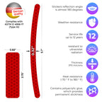 LOOM® Reflective Stickers for Bikes Rims | 18pc Brilliant-Red