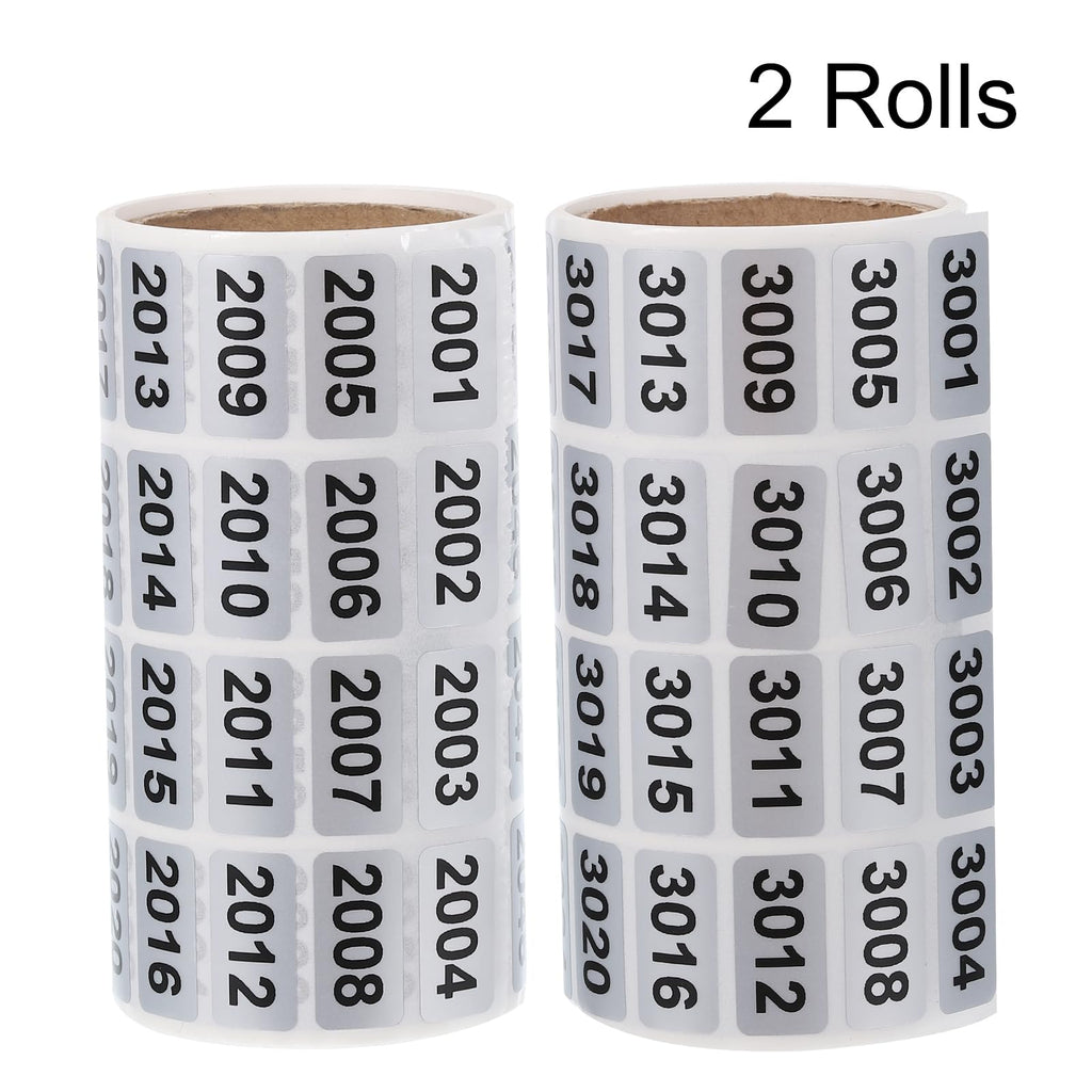 MECCANIXITY 2001 to 3000, 3001 to 4000 Consecutive Number Stickers Inventory Label Black Numbers for Office Warehouse Numbering Classification, Total 2000pcs (Pack of 2)