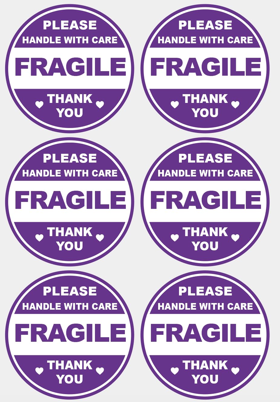 2 inch 300 PCS Fragile Handle with Care Stickers for Shipping Mailing Cartons Envelops Adhesive Labels