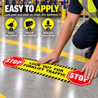 5 Pack Stop Look Out for Forklift Traffic Stickers 24 × 6 Inches 5 Pack