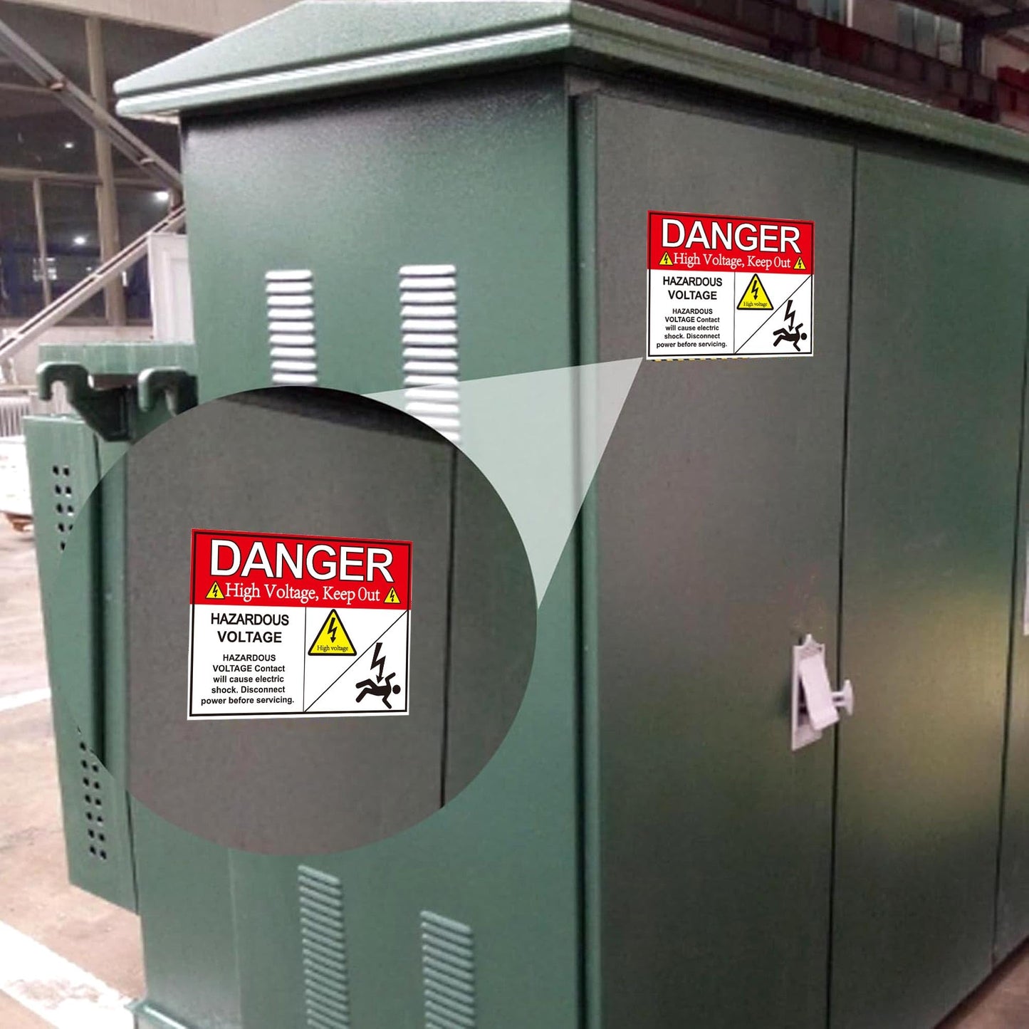 Hazardous Voltage Safety Warning Sticker 3" X 4" Danger Voltage Warnings Keep Out Label Decal Vinyl Adhesive High Voltages Electrical Safety Warning Sign Sticker for Battery Bank in-Wall Safe 8 Pack Red 3 x 4 Inch