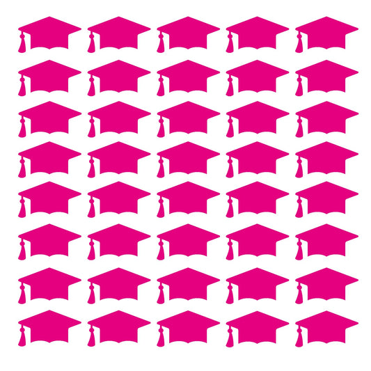80PCS Pink Graduation Cap Label Stickers Self-Adhesive Grad Hat Stickers Sealing Labels Grad Party Favor Decor for College High School Graduation Envelopes Chocolate Cards Gift Wrap (Bright Pink) Bright Pink