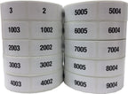 Consecutive Number Labels Bulk Pack Numbers 1 Through 10,000 White/Black .75 x 1.5 Rectangle Small Number Stickers for Inventory