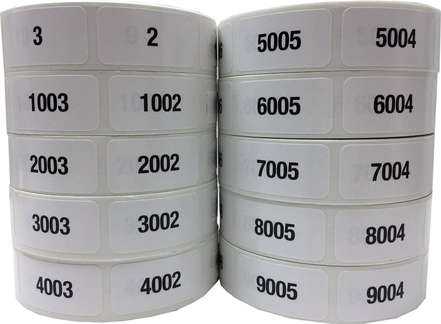 Consecutive Number Labels Bulk Pack Numbers 1 Through 10,000 White/Black .75 x 1.5 Rectangle Small Number Stickers for Inventory