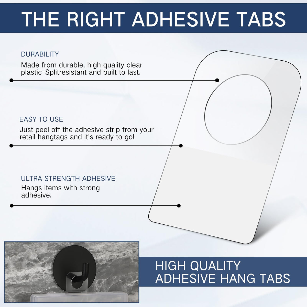 Blulu 3000 Pcs Self Adhesive Hanging Tabs Hang Tags, Round, 0.875 x 1.25 in
