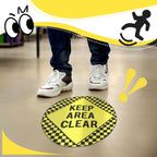 Yexiya 5 Pcs Keep Area Clear Floor Sign Round