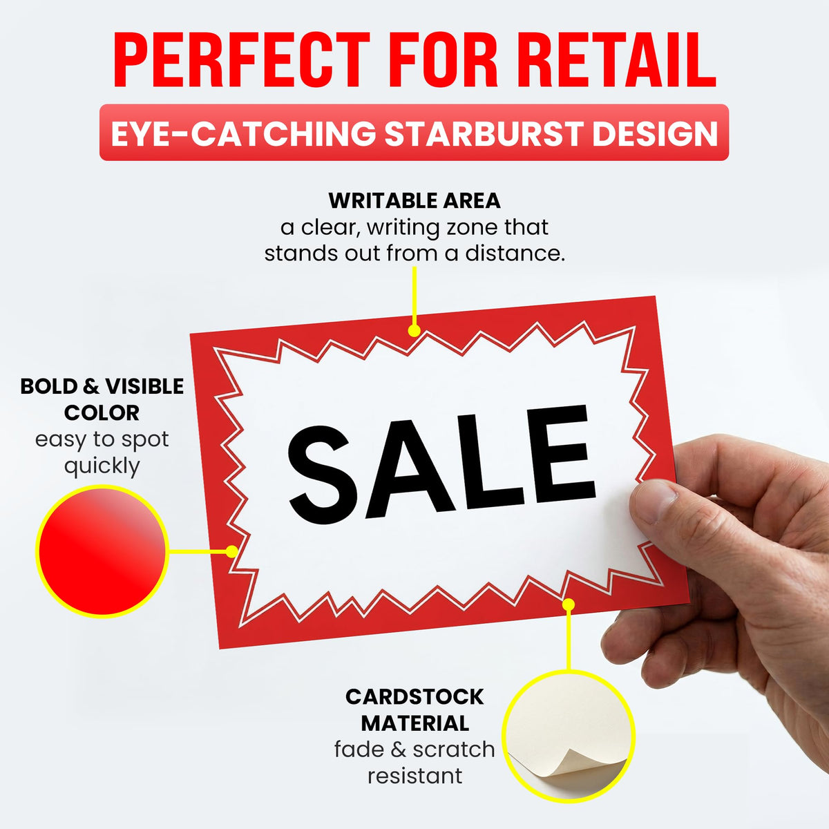 Sale Signs for Retail Stores - 100pcs, 4.5" x 6.5" 4.5" x 6.5" Variety