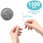 1500-piece round white color-coding labels by Hebayy, 1/2 inch diameter, on a roll with perforation for office, retail, or warehouse use.