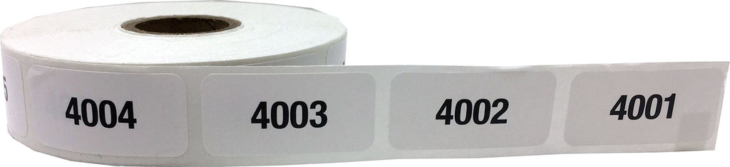 Consecutive Number Labels Bulk Pack Numbers 1 Through 10,000 White/Black .75 x 1.5 Rectangle Small Number Stickers for Inventory