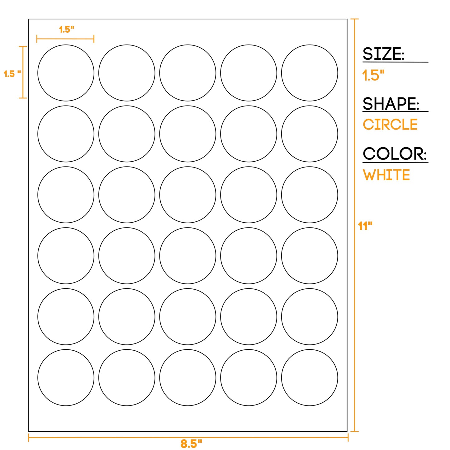 Waterproof Essential Oil Labels, 150 Circles, 1.5 Inch Diameter, Oil Proof, Highly Durable Blank Stickers