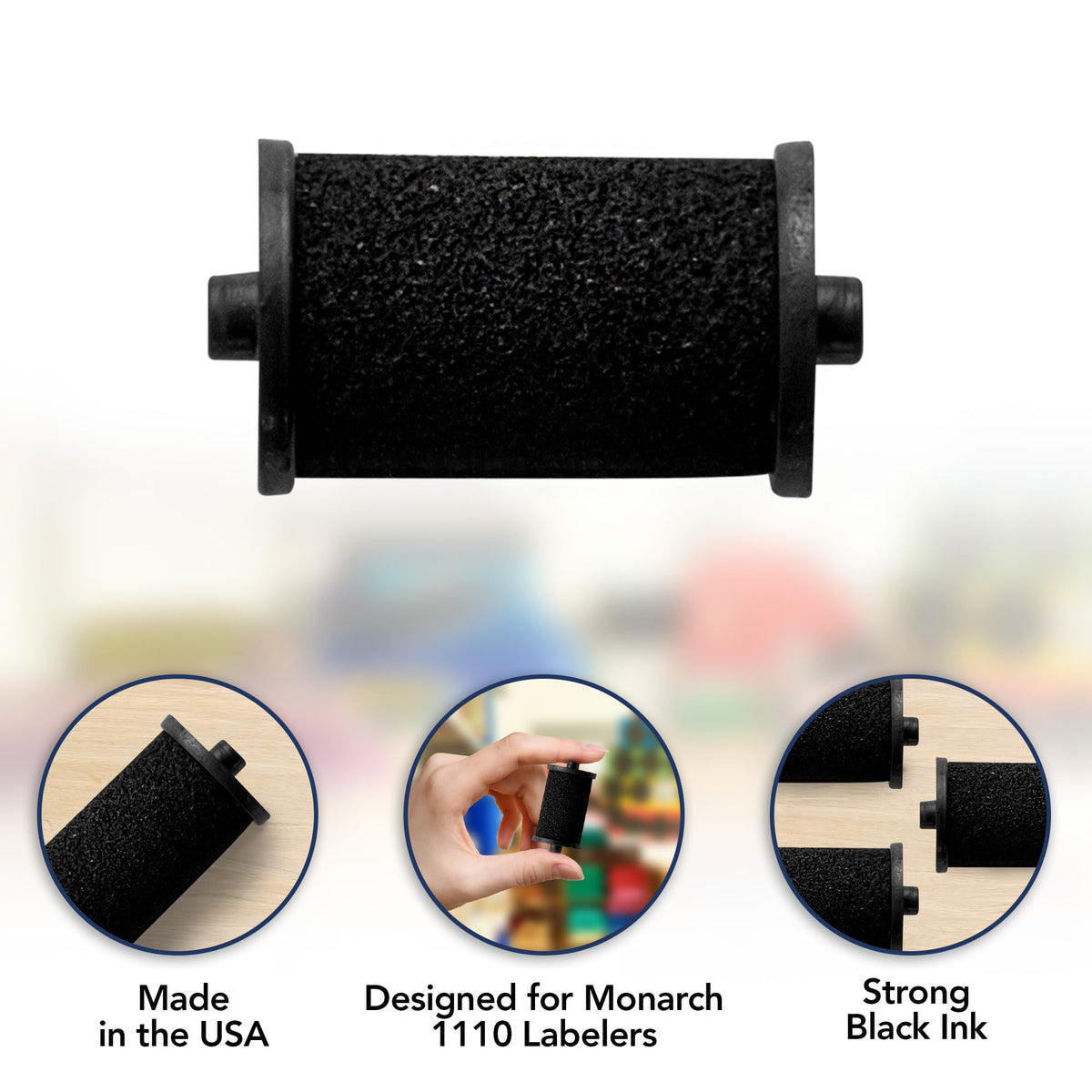 Perco Ink Roll for Monarch 1110 Price and Date Guns - Pack of 4 Replacement Inkers for Monarch 1110 Labelers - Easy to Load, Premium, Clear & Bold Prints - Made in USA