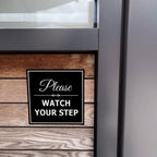 Signs ByLITA Square Classy Please Watch Your Step Sign | Safety Sign with Easy Installation (Red) - Small 5 Pack Red 4 x 4" - Small