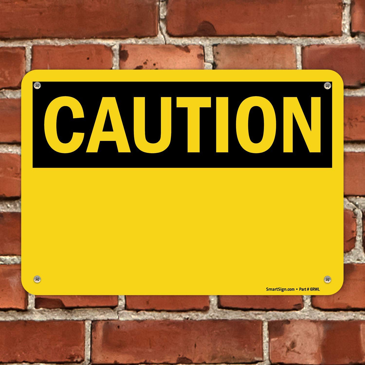 SmartSign "Caution" Blank Write-On Sign | 7" x 10" Plastic 7" x 10"