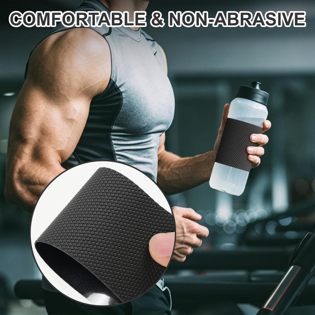 1 Inch x 33 FT Black Rubber Grip Tape, Ultra Strong Adhesive Anti-Slip Textured Tape, Waterproof & Heat Resistant Cushion Pad for Handles 1in×33ft