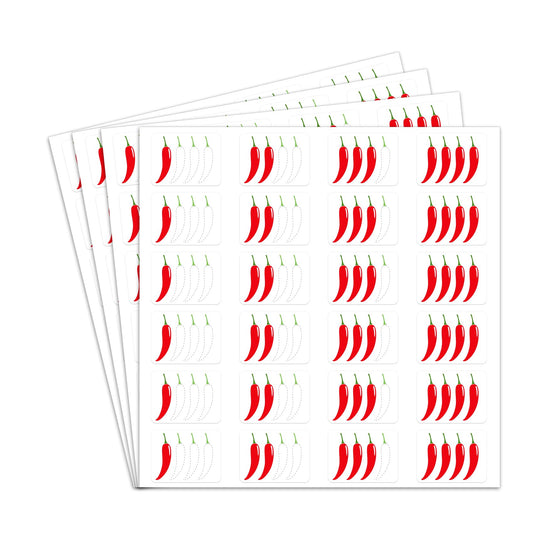 dealzEpic - 4-Level Spicy Indicator Stickers - Self Adhesive Peel and Stick Labels for Food Packaging, Restaurants, and Home Kitchens 4-level Spicy Level Indicator