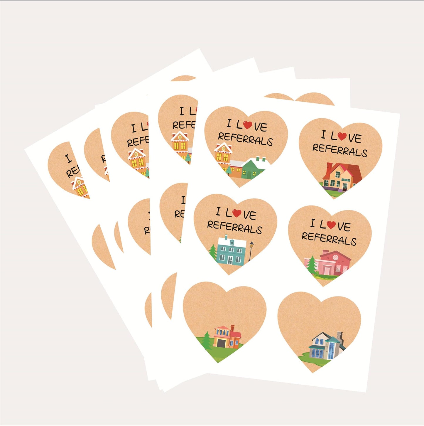I Love referrals Sticker,2 inch 300pcs Love referrals Stickers for House Sales