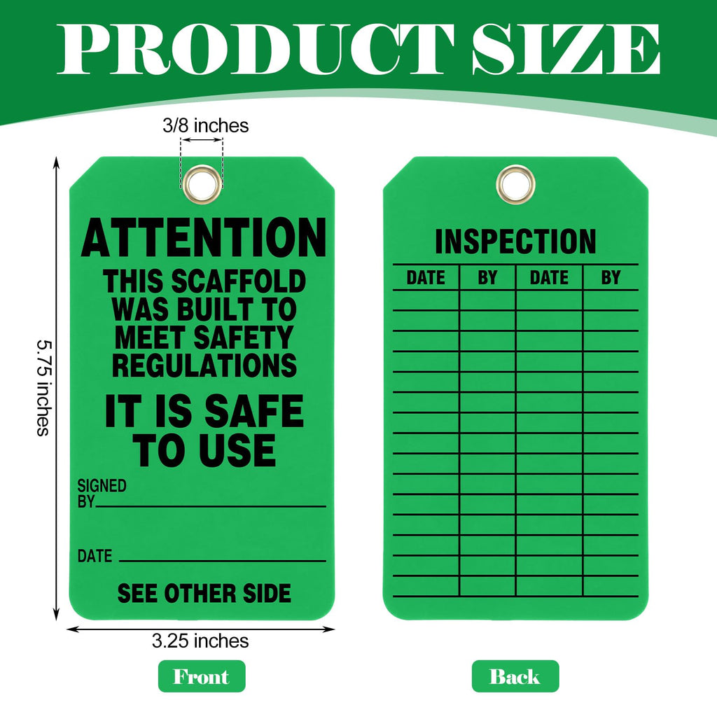 30 Pcs Scaffold Status Tag, 5.75'' x 3.25'' x 0.01'' Attention
