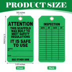 30 Pcs Scaffold Status Tag, 5.75'' x 3.25'' x 0.01'' Attention