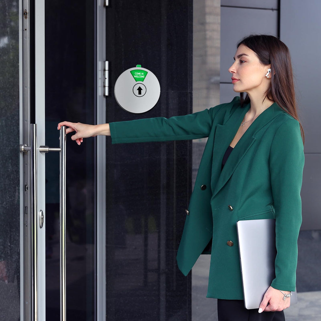 4 Pcs Office Door Sign, White Rotating Status Door Sign with 6 Options