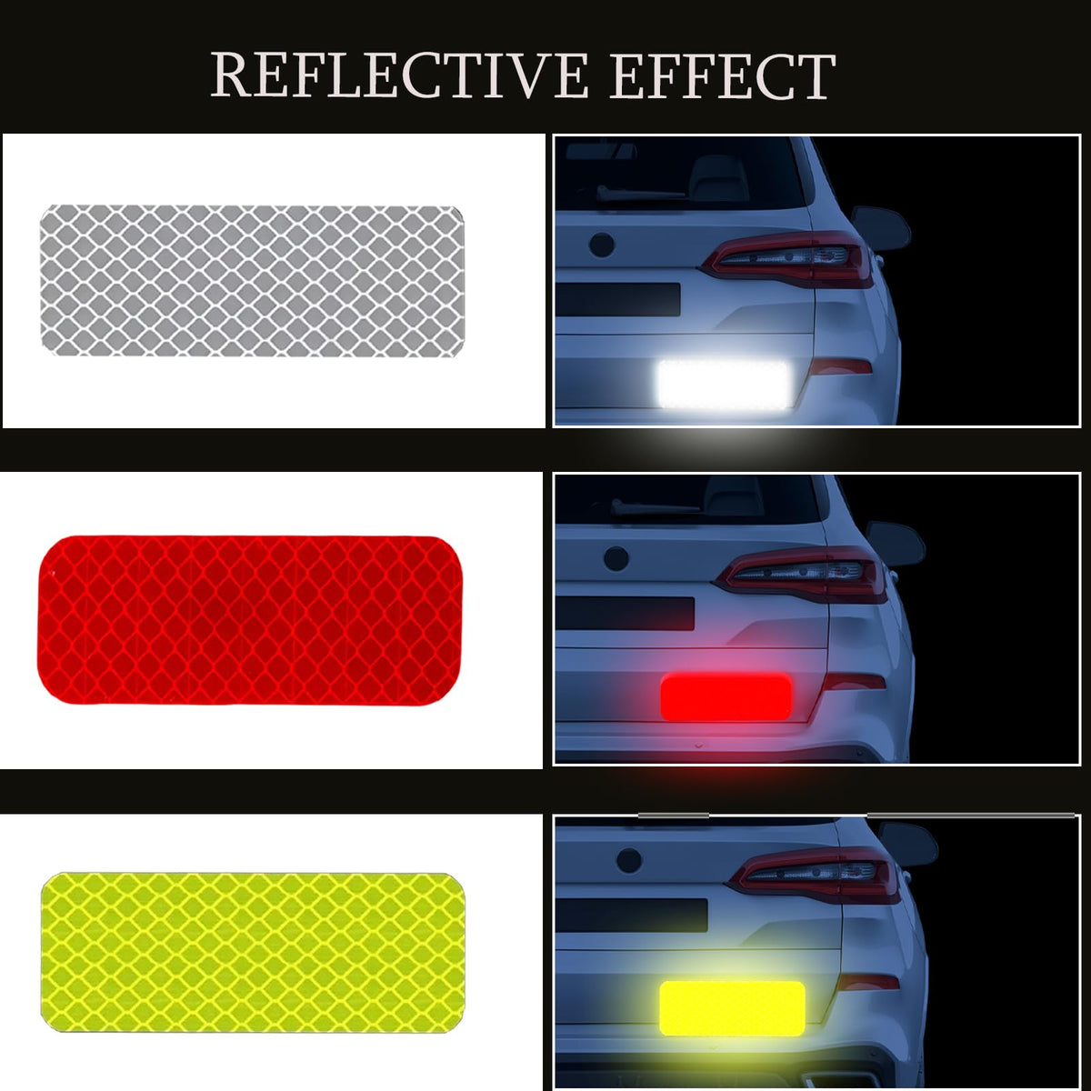 Reflective Stickers - 90 PCS High Visibility Reflective Tape Waterproof Strips Bulk Safety Warning Tape for Car Motorcycle Bike Trailer Helmet Mailboxes & More, 1.18 x 3.15 Inch