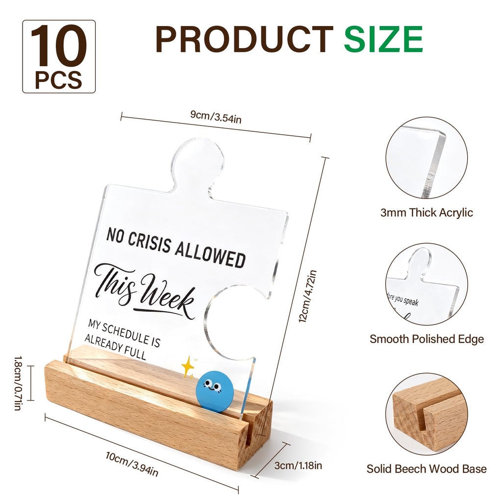 But did you document it 10 Pack different Employee Appreciation Gifts Bulk, Acrylic Puzzle Piece Desk Sign with Wooden Base - Funny Office Desk Decor, Thank You Gifts for Coworkers