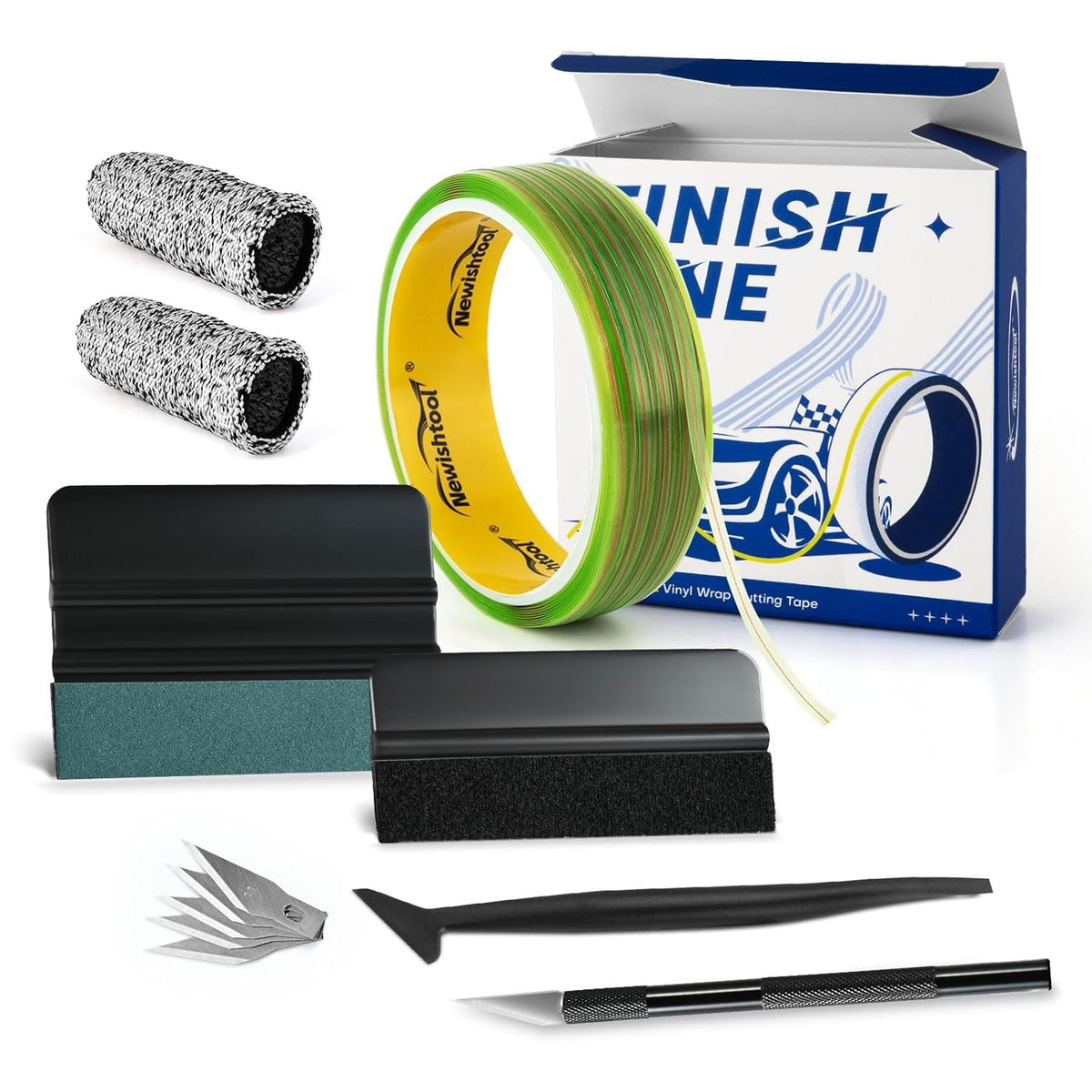 NEWISHTOOL Vinyl Wrap Tool Kit Window Tint Squeegee with Knife Less Wrap Tape for Vinyl Wrap Cutting and Application