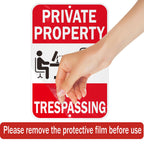 Security Signs Private Property No Trespassing Sign, Reflective Aluminum, 18 x 12 Inches, Weather Resistant, Waterproof, 2 Pack Red - 2 Pack - 12" x 18"