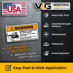 Forklift Traffic Warning Labels 5"x10" (Pack of 2) – ANSI Z535 Safety Decals, Heavy Duty Premium Vinyl, UV Laminated, Aggressive Adhesive, Warehouse & Industrial Forklift Hazard Signs - 5x10 2pc