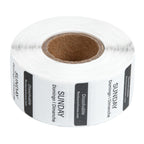Restaurantware RW Smart 1 Inch x 1 Inch Food Rotation Labels 3500 Dissolvable Food Safety Labels - Premium Trilingual Paper Day Of The Week Labels For Food Storage Or Prep Weekly 7-Day