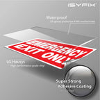 iSYFIX Emergency Exit Only Signs Stickers, 10x7 Inch, 12 Pack 12 Pk 10x7 Sticker Red