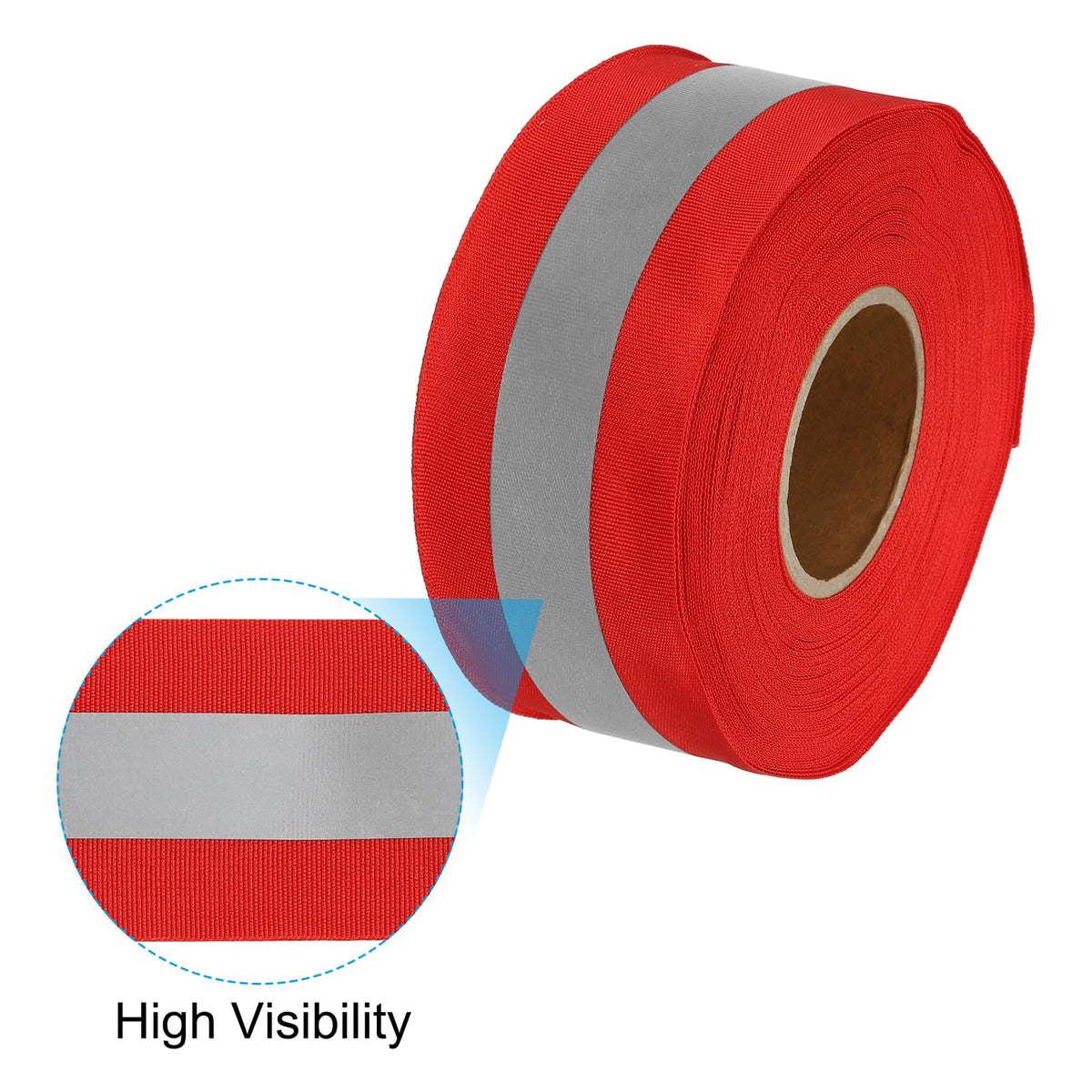 PATIKIL Reflective Tape Strip, 2" x 50Ft High Visibility Reflective Tape Sew-on DIY Warning Safety Fabric Webbing for Clothing Raincoats, Red 2 Inch x 50 Feet