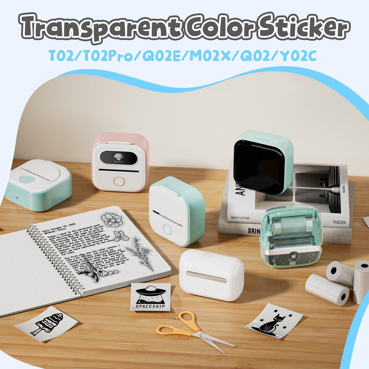 Phomemo T02 Transparent Paper Clear Sticker Paper 50mmx3.5m