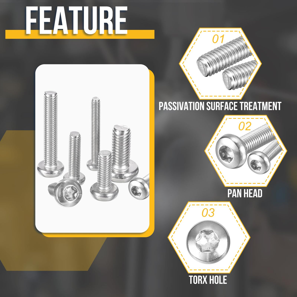 DTGN M5x25mm Pan Head Torx Security Screw - 100Pack - Good for Machinery - 304 Stainless Steel Button Head Torx Bolt Star Drive Security Fasteners - Silver Tone M5-0.8x25mm 100