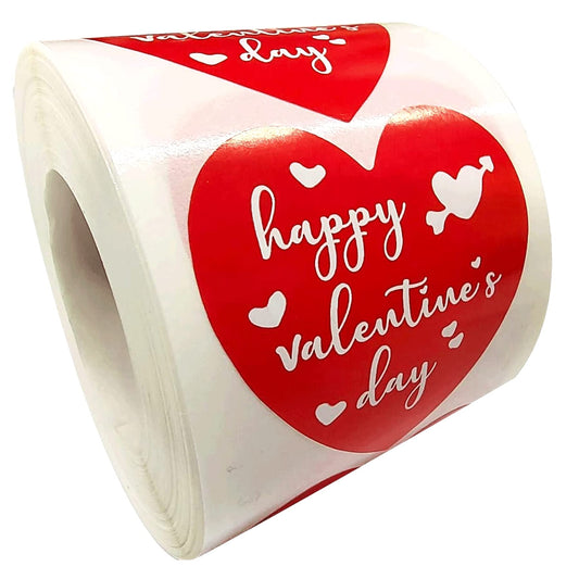 wootile Valentine's Day Heart Stickers, 2" Red Heart Shaped Labels 500 Pcs, Matte Finish for Gift Wrap, Decorations, Wedding Invitations, Party Favors, Crafts