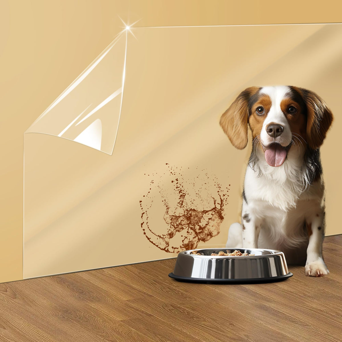 Electrostatic Wall Protective Film, Clear Protector Removable Contact Paper, Transparent Static Cling, Plastic Wall Protector from Trash Can, Chair Back, Furniture, Door 9.84ft 15.7inx9.84ft