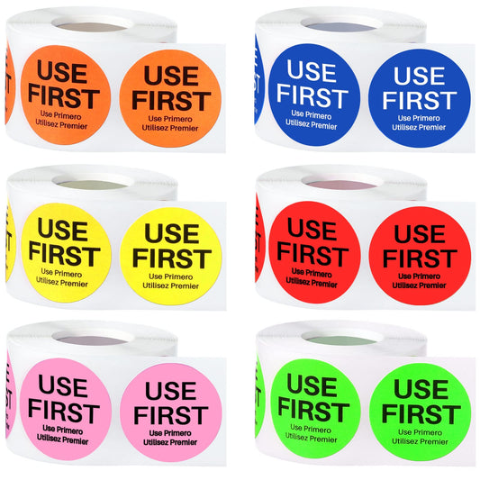 Yexiya 3000 Pcs 1.5 Inch Use First Inventory Control Label Permanent Adhesive Restaurant Quality Food Labels Use First Stickers Food Service Disposable Labels Small Circle Stickers(Assorted Colors) Assorted Colors