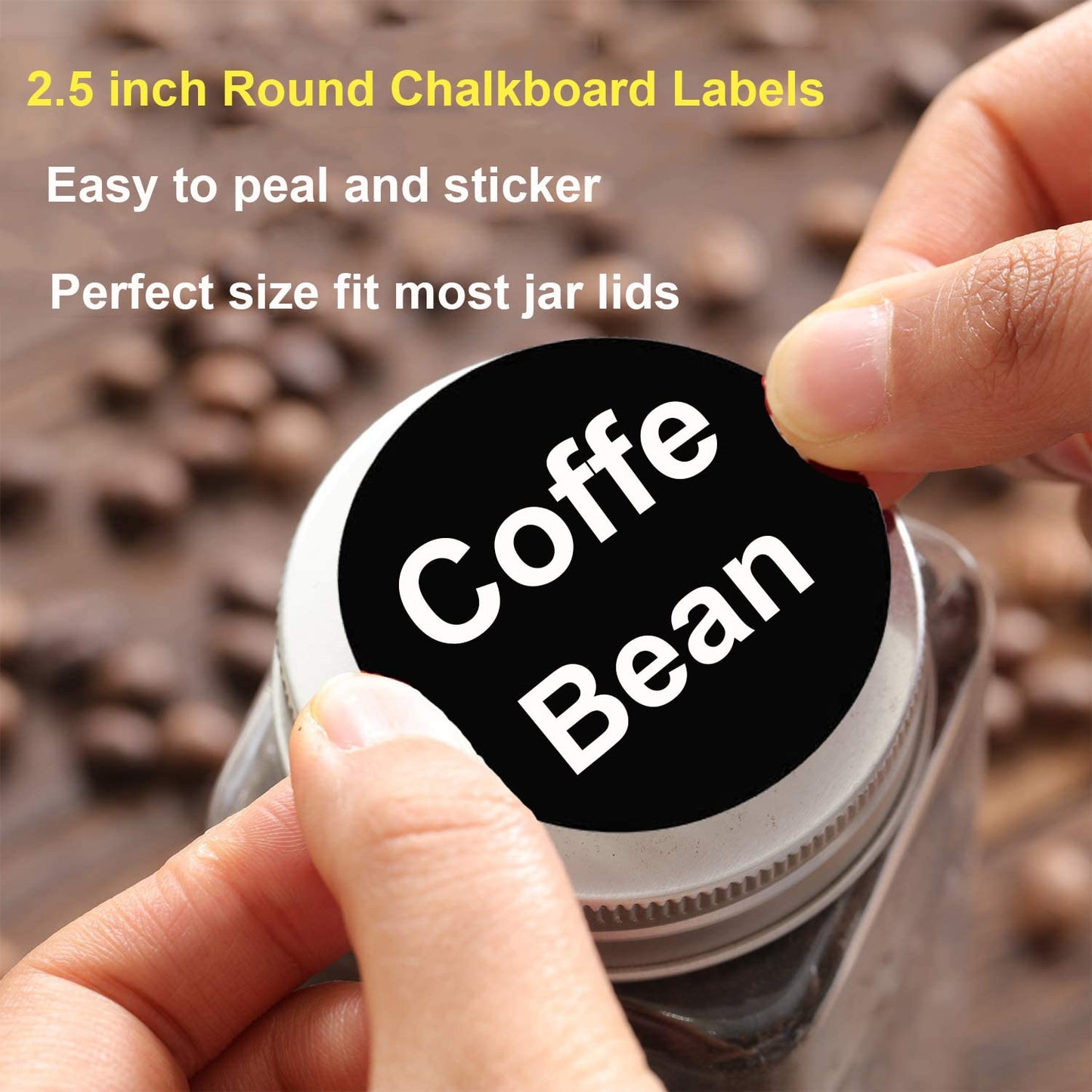 Chalkboard Labels Sticker 2.5 inch Round Erasable Reusable Blackboard Mason Jar Lid Canning Label for Decorating Mason Jars, Pantry, Home and Office & Craft DIY 90 pcs