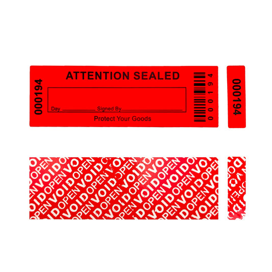 Security Warranty Void Stickers 100% Total Transfer Tamper Evident Labels Triple Serial Numbers Seal Sticker Large 35x120 mm(50PCS,red) Red3