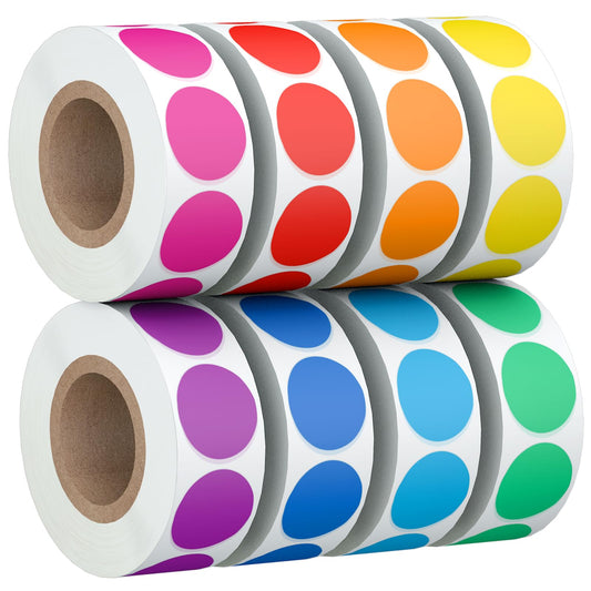 4000 PCS 3/4" Colored Dot Stickers Circle Color Coding Labels, 8 Colors Coding Labels Stickers, Garage/Yard Sale Price Stickers for Office, Student Classroom, Home Decorative