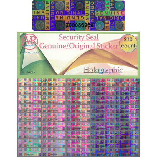 210 Tamper Proof Stickers, Tamper Evident Stickers. Genuine Original Holographic Security Seal, Tamper Resistant Hologram Foil Tape Feature with Serial Numbers. Strong Adhesive. (210 Stickers) 210 Stickers