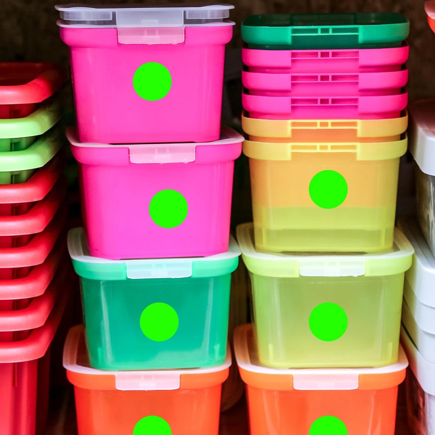 ChromaLabel 3 Inch Round Sticker Labels, High Visibility Permanent Sticky Dots Color Coding Label, Easy to Write On Color Coded Stickers - 500 Colored Labels per Roll - Matte Finish Fluorescent Green 3"