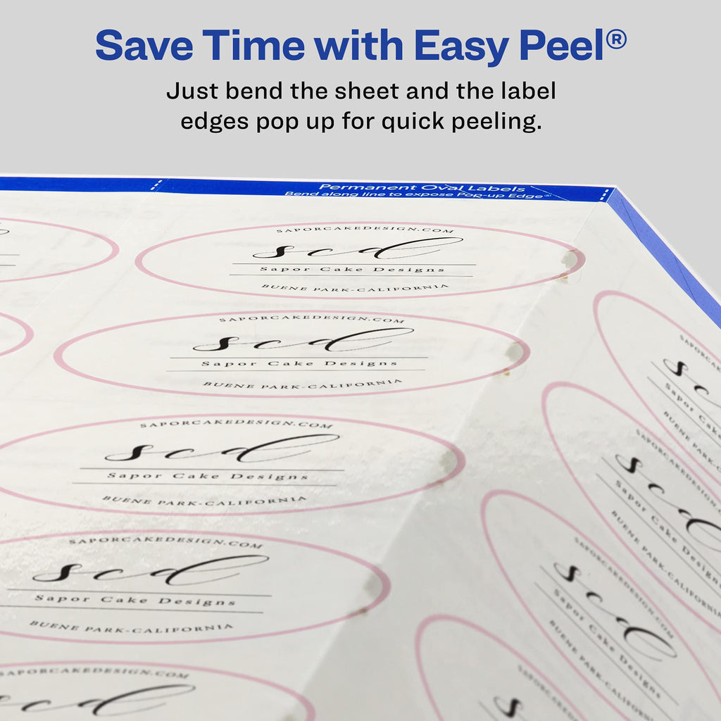 Avery Printable Blank Oval Labels, 1.5" x 2.5", Glossy Crystal Clear, 180 Customizable Labels (22854) 1.5" x 2.5" 180 labels Glossy Clear