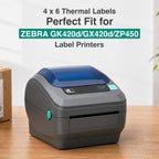 4x6 Thermal Labels Compatible with Zebra GK420d/GX420d/ZP450-500 Labels 1 Roll