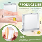 Remerry 4 Pcs Clear Acrylic Display Block 2 x 2 x 1 Inch,3 x 3 x 1 Inch