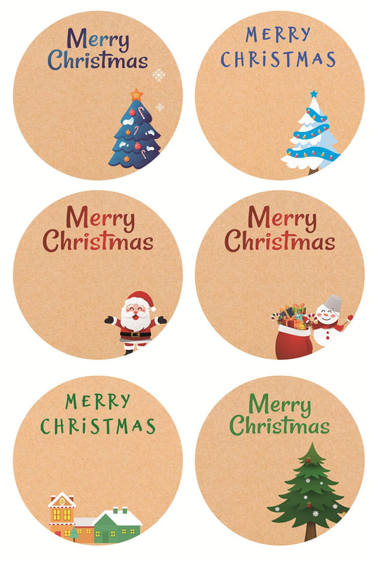 Merry Christmas Stickers,2inch 120pcs Merry Christmas Tree Santa Sticker