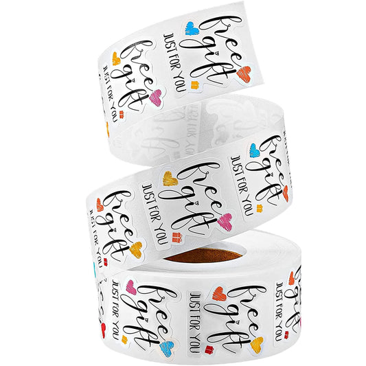 1000 Pieces Free Labels Stickers Just for You Free Stickers 1 Roll Thank You Irregular Shape Present Label Gift Boutique Small Business Handmade Label for Packaging