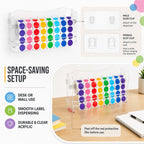Adjustable Label Dispenser, 9 Disks Acrylic Roll Sticker Dispenser
